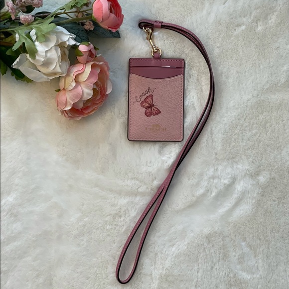 Coach Lanyard ID with Butterfly Print - Picture 2 of 5
